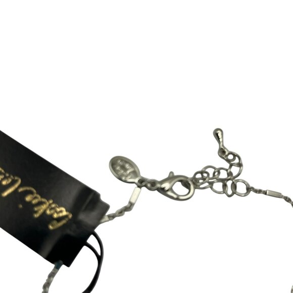 Vintage Cookie Lee Genuine Crystal‎ Anklet Ribbon Adjustable  Silver Tone New - Picture 8 of 10